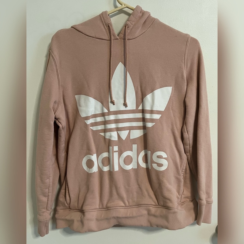 Adidas Pink Pullover Hoodie - Size M